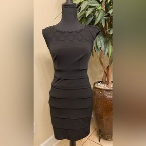 Sweet Storm Black Cocktail Dress Polka Dots Stretchy